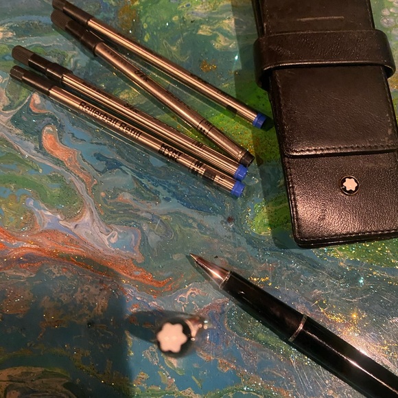 Montblanc Black and Silver Pen Collection 3 blue tubes 1 black tube - Picture 6 of 9